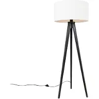 QAZQA Gulvlampe stativ svart med skjerm hvit 50 cm - Tripod Classic