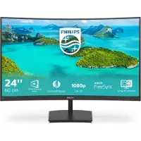 Philips E-line 241E1SCA - LED-skjerm - kurvet - 24" - 1920 x 1080 Full HD (1080p) @ 75 Hz - VA - 250 cd/m² - 3000:1 - 4 ms - HDMI, VGA - høyttalere...