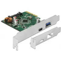 DeLOCK - USB-adapter - PCIe 3.0 x4 lavprofil - USB-C 3.1 Gen 2 x 1 + USB 3.1 Gen 2 x 1