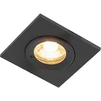 QAZQA Smart downlight svart firkantet IP44 inkl. Wifi GU10 - Xena