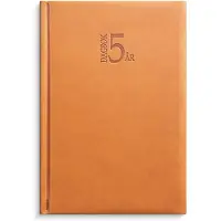 Adlibris 5-årsdagbok Kunstlær Cognac, Burde