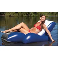 Intex Floating Recliner Lounge, Sort, Blå, Hvit, Flytende lounge stol, Monokromatisk, Vinyl, Mann/kvinne, 100 kg