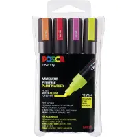 Posca Tusjer - PC-5M - 4 stk. - Neon - - OneSize - Tusj