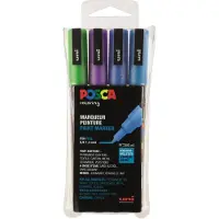 Posca marker sæt PC-3M 4 ass. Glitter colors cool
