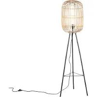 QAZQA Smart rustikk gulvlampe rotting inkl. WiFi A60 - Manila