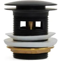 BLUE LABEL Bundventil beregnet for badekar - inklusiv roset til overløb - mat sort