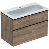 Geberit Møbelsæt iCon smal 2 skuf 90x63 nød