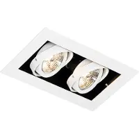 QAZQA Moderne innfelt spot hvit 2-lys justerbar - Oneon 70