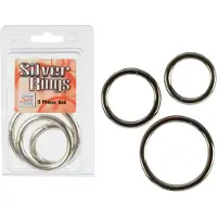 California exotic novelties Silver ring 3 delt sett
