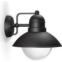 Philips myGarden Hoverfly-vegglampe, 60 W, E27, ingen pære, Vegglys, Svart, Metall, IP44, Terrasse, Hage, I