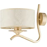 Jupiter Vegglampe Kaszmir Ecrie, gull/beige, stål, tekstil, E27