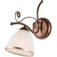 Lamkur Vegglampe Roma i hvitt og brunt