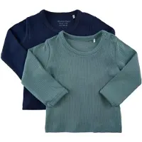 Minymo Genser - Rib - 2-pack - Goblin Blue - - 68 - Genser