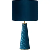 Lucide Bordlampe EXTRAVAGANZA VELVET, turkis, høyde 47 cm, tekstil