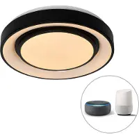 QAZQA Moderne taklampe sort 38 cm inkl. LED og RGB - Jochie