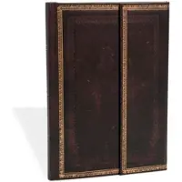 Paperblanks Black Moroccan (Old Leather Collection) Midi Lined Hardcover Journal (Wrap Closure)