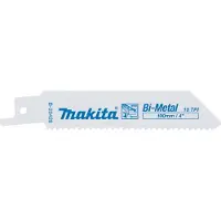 Makita B-20426, Stikksagblad, Metall, Tre, Bimetall, Blå, 10 cm, 5 stykker