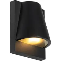 QAZQA Industriell utendørs vegglampe svart IP44 - Femke