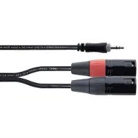 Cordial EY 3 WMM, 3.5mm, Hankjønn, 2 x XLR (3-pin), Hunkjønn, 3 m, Sort
