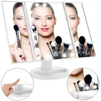 Uniq Hollywood tredelt sminkespeil, hvit