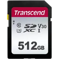 Transcend Sdxc 300s 512gb Class 10 Uhs-i U3 V30 Minnekort