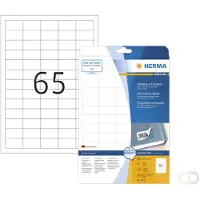 Herma Special - Papir - matt - fjernbart selv-adhesiv - hvit - 38.1 x 21.2 mm 1625 etikett(er) (25 ark x 65) merkelapper