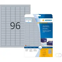 Herma Special - Polyester - blank - permanent selvklebende - sølv - 30,5 x 16,9 mm 2400 etikett(er) (25 ark x 96) folieetiketter