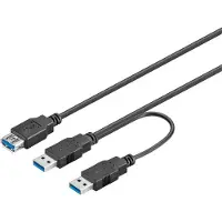 Pro USB 3.0, 0,3 m, 0,3 m, USB A, 2 x USB A, USB 3.2 Gen 1 (3.1 Gen 1), 5 Gbit/sek., Sort