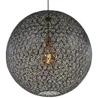 Freelight Hengelampe Oronero, Ø 60 cm, svart/gull, metall
