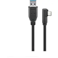 Goobay USB-C-kabel med vinkel 3m - USB-C/USB-A - Svart
