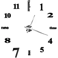 24hShop Stor 3D-veggklokke - 120 cm