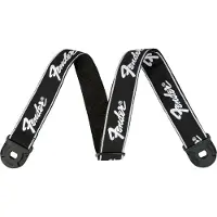 Fender Quick Grip Reim med Låsende Ender Svart m/ Hvit Løpslogo 2"