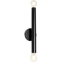 QAZQA Art Deco vegglampe sort 2-lys - Tubi