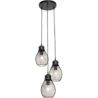 QAZQA Design Hengelampe Sort 3-lys - Raga