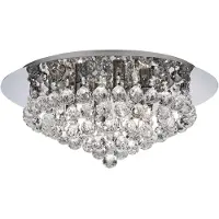 Searchlight Taklampe Hanna krom glasskrystallkuler 45 cm