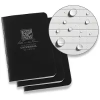 Rite in the rain Mini Stapled Notebook 3 Pack, svart