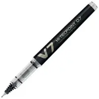 Pilot Pen Kulepenner, PILOT V7 Hi-Tecpoint, 0,7 mm, svart, pakke med 10 stk.