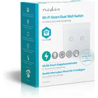 Nedis WiFi Smart Light Switch - Dual - lysbryter - trådløs - Wi-Fi - 2412 - 2462 Mhz - hvit