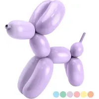 Party Deco Pastell modelleringsleireballonger 130 cm med pumpe, miks: lys gul, lys oransje, lilla, lys rosa, mint, lys blå: 1 pakke/30 stk.