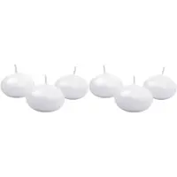 Party Deco Flytende stearinlys frostet hvit 4 cm - 50 stk