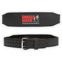 Gorilla wear 4 Inch Padded Leather Belt, black/red, small/medium