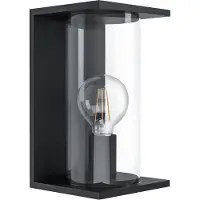 Eglo Utendørs vegglampe Cascinetta, bredde 17 cm, svart, metall