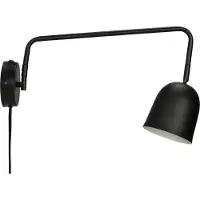 Dyberg Larsen vegglampe Manchester, svart, utstrekning 45 cm
