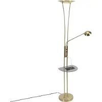 QAZQA Gulvlampe i gull med leselampe inkl. LED og USB-port - Sevilla