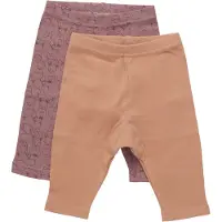 Pippi Leggings - 2-pack - Burlwood - - 2 år (92) - Leggings