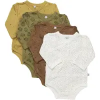 Pippi Baby Slå-Om Bodyer I/e - 4-pack - Glitter - - 68 - Langermet Body