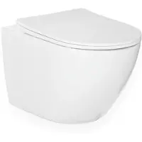 BLUE LABEL Rimfree hængeskål inklusiv toiletsæde med Soft Close & Quick Release funktion - boltafstand 180 mm - dybde 490 mm