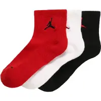 Jordan Ankelsokker - 3-pack - Jumpman-kvartalet - Rød/Hvit/Svart - - 27/35 - Sokker
