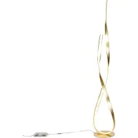 Paul Neuhaus LED-gulvlampe Linda, gull, metall, dimbar