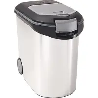 Curver Metallic, Oppbevaringsbeholder for mat til kjæledyr, Plast, Sort, Grå, Monokromatisk, Frittstående, 35 l